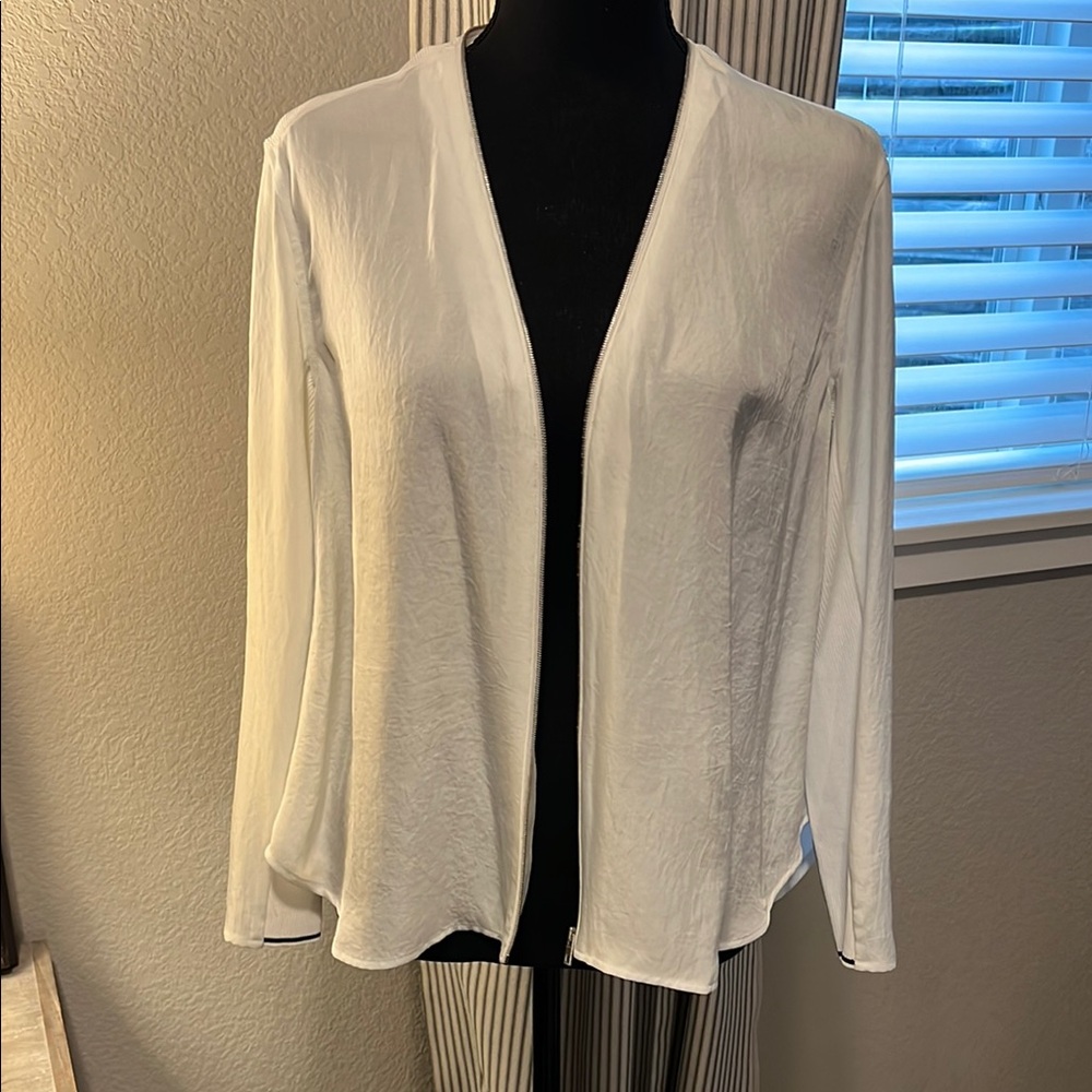rag & bone White Zipper front Top